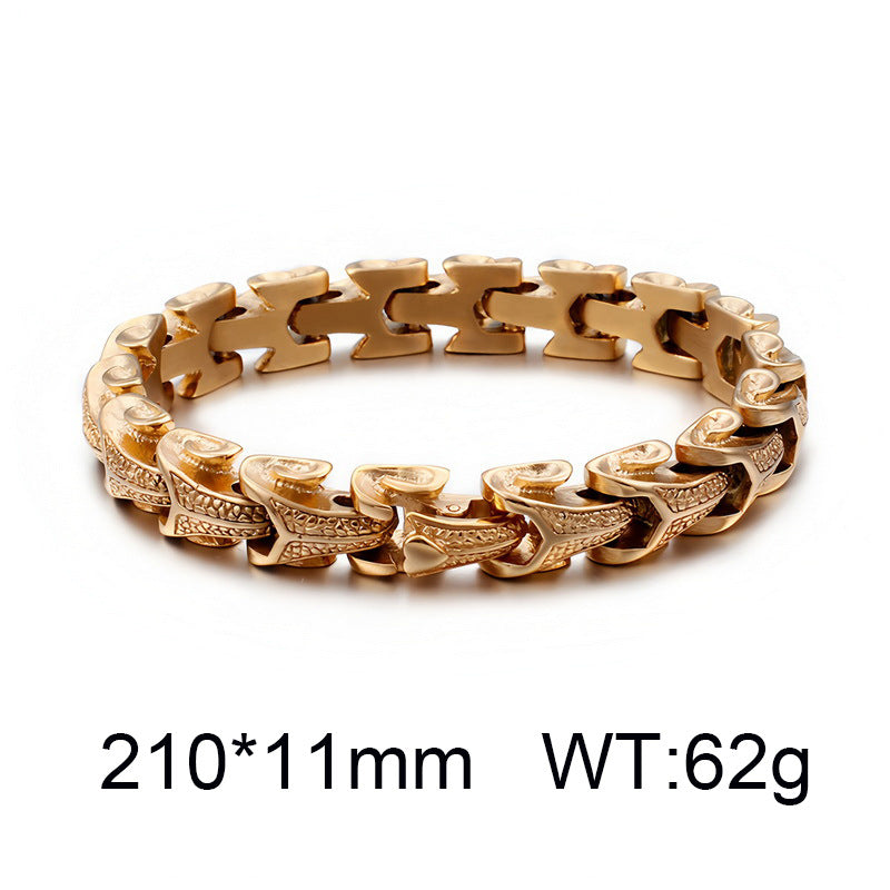 Keel Chain – Punk Style Vacuum Electroplated Keel Stainless Steel Men's Bracelet
