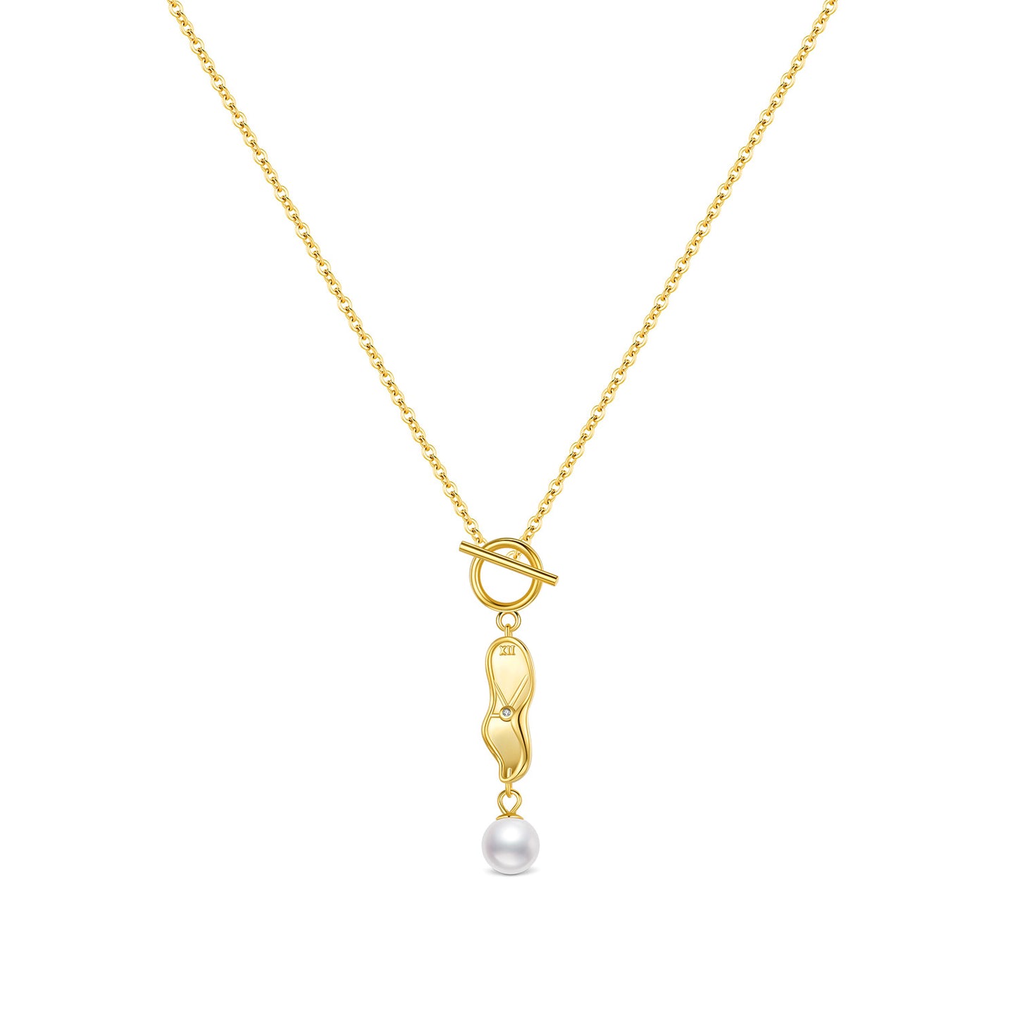 Planderful Collection S925 Silver Niche Design Forever of Memory French Pearl Necklace for Women – Elegant and Timeless Charm