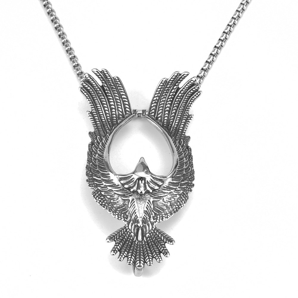 European and American Jewelry Stainless Steel Men's Eagle Pendant Necklace