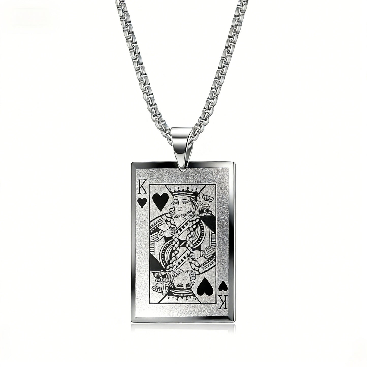 Planderful Playing Card Necklace Titanium Steel Pendant K Spade A Hearts Streetwear Edgy Hip Hop Style For Fashion Fans