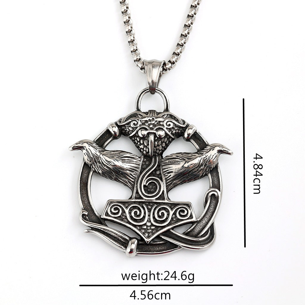 Vintage Viking Stainless Steel Men's Pendant Necklace