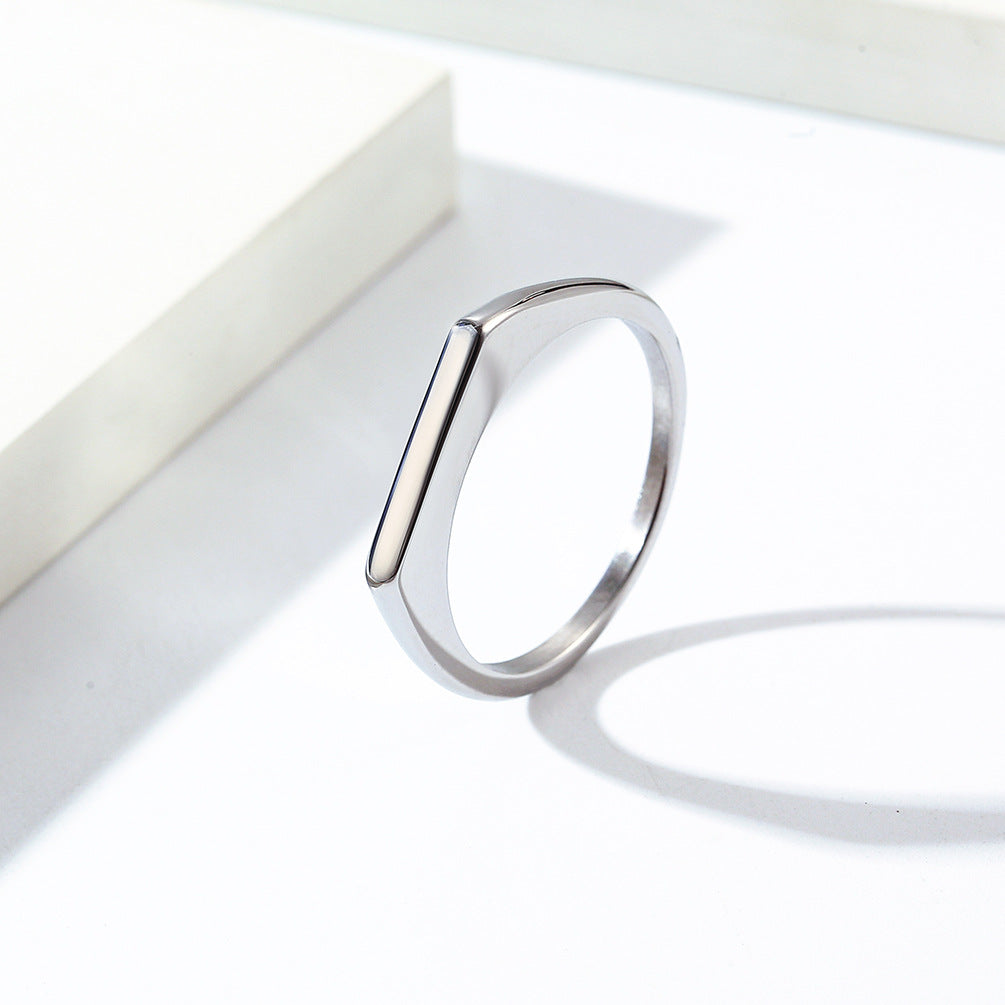 INS Cold Wind Simple Small Glossy Stainless Steel Women's Tail Ring Jewelry Wholesale