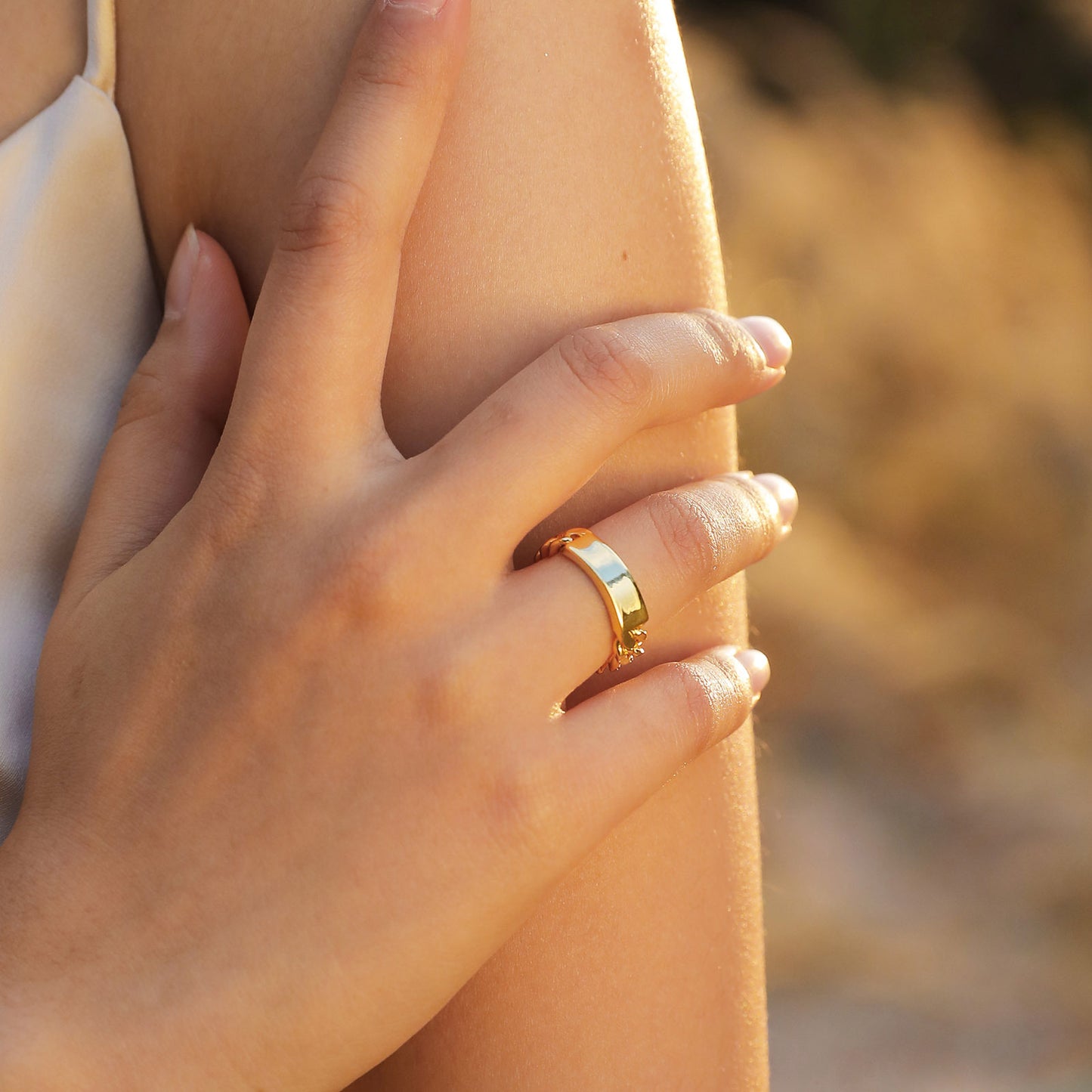 Rings Bent Brand Chain Ring Gold Ring Fashion Personality Style