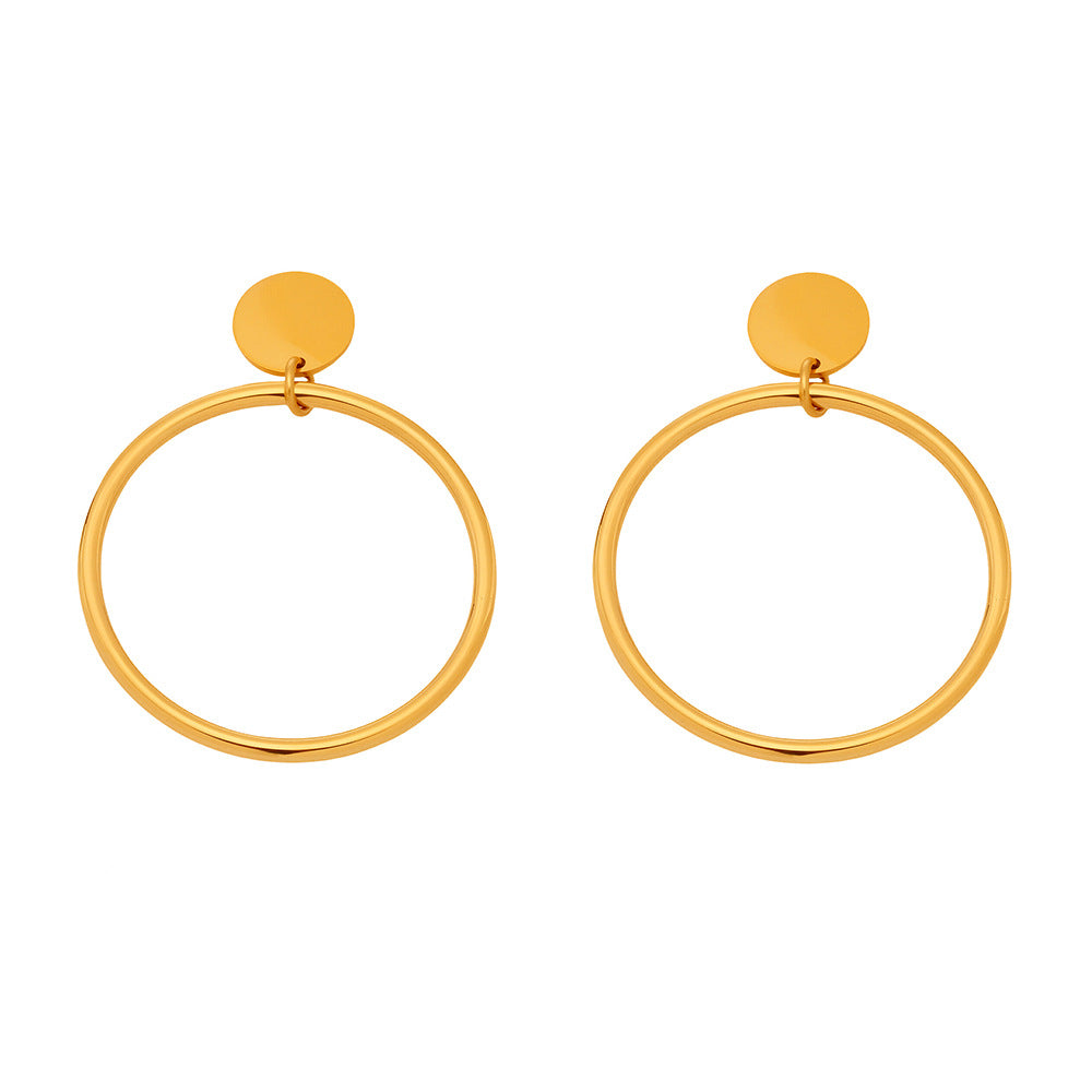 Planderful 18K Gold Plated Circle Earrings For Women