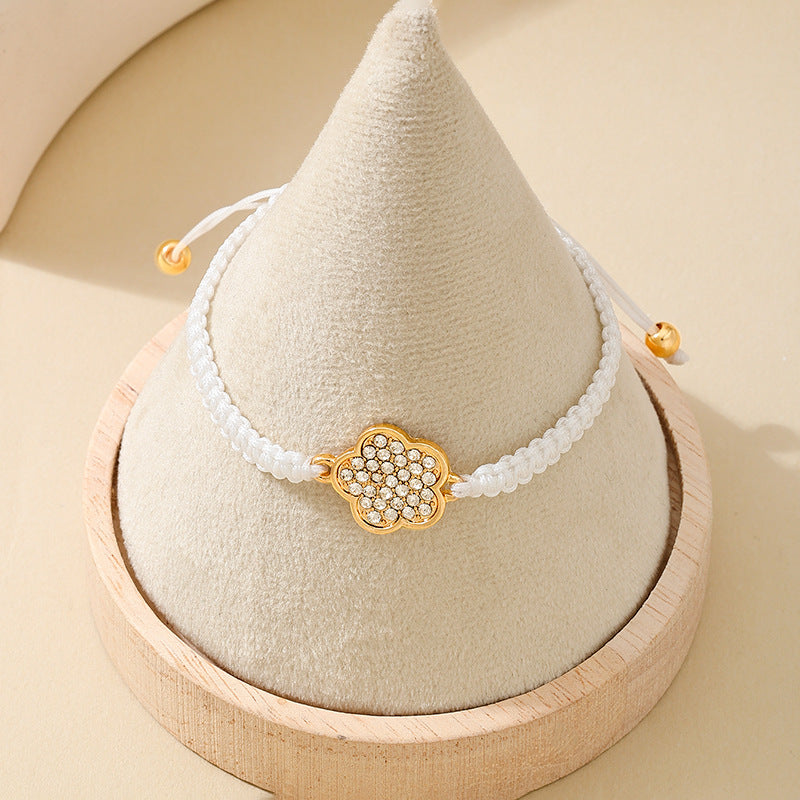 Fashionable Metal Five-Leaf Clover Bracelet Set by Planderful