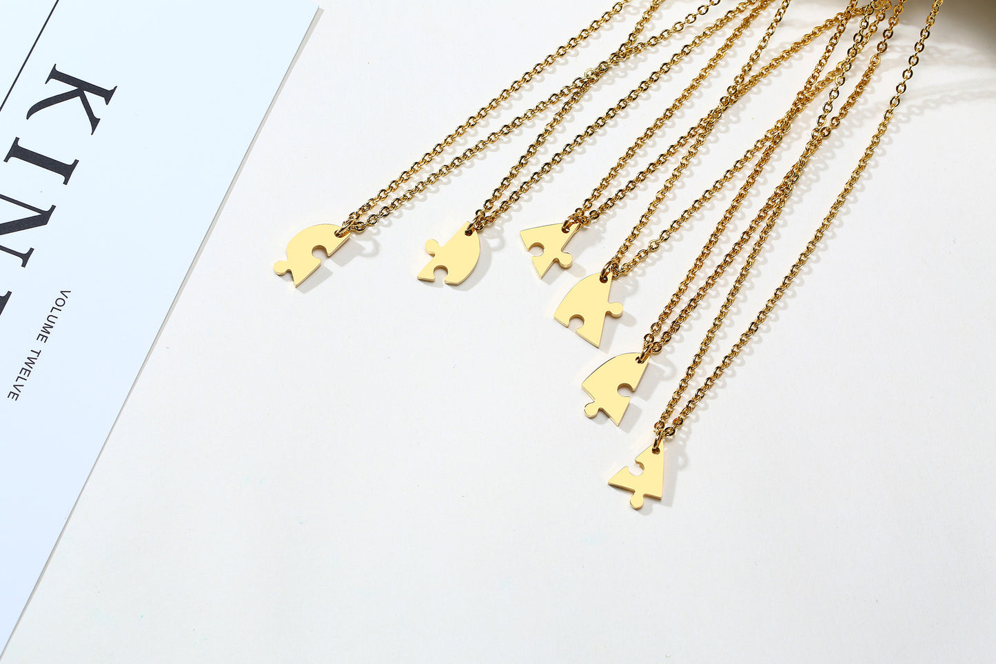 European and American Graduation Friendship Necklace Women's Stainless Steel Love Puzzle Pendant