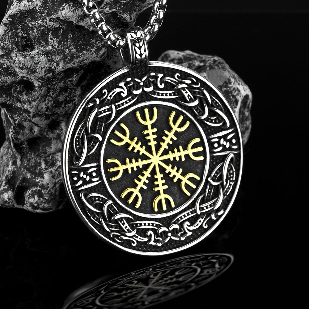 Planderful Viking Compass Necklace For Men Stainless Steel Durability Premium European American Style
