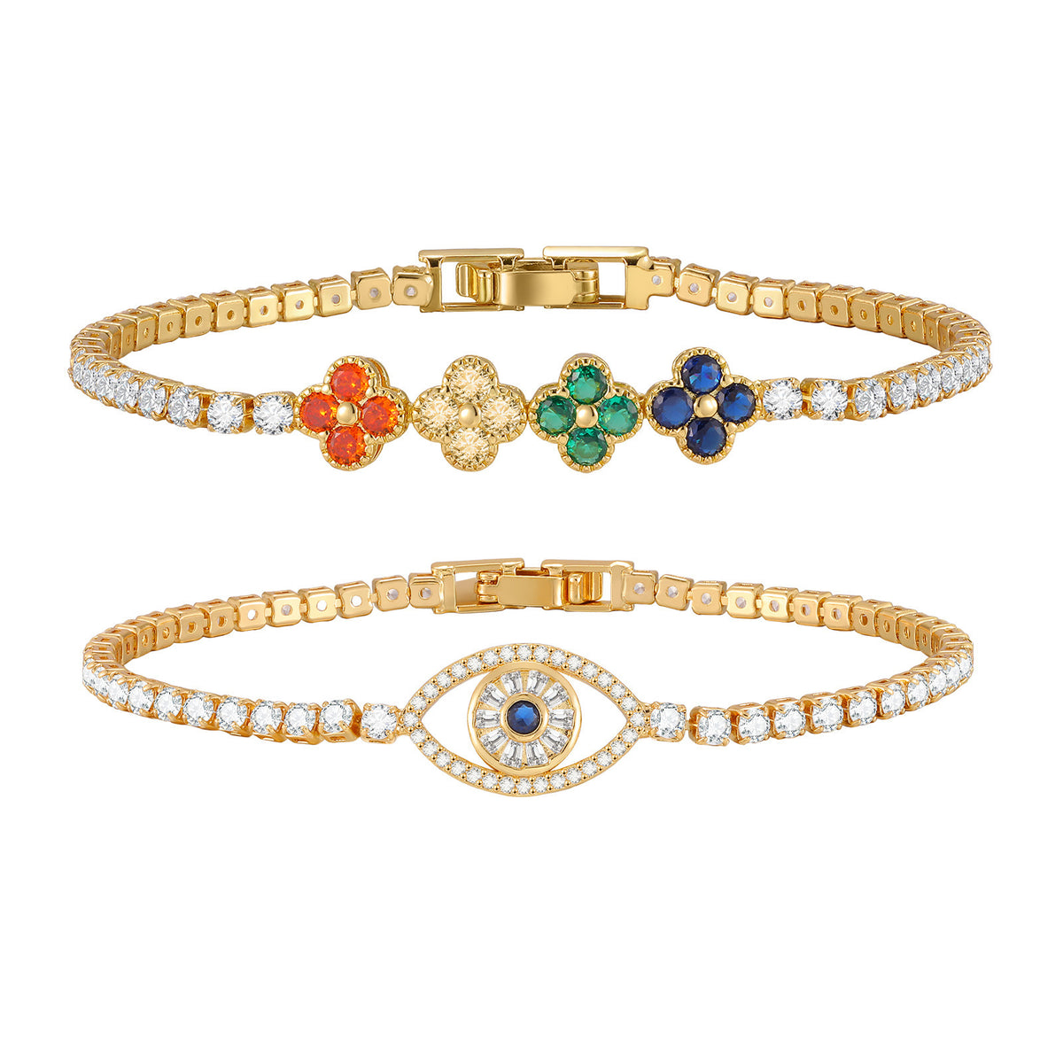 Devil's Eye Flower Zircon Copper Bracelet