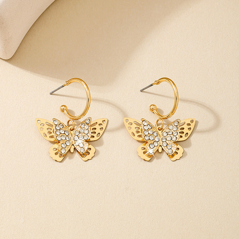 Planderful Vienna Verve Earrings – Elegant Golden Butterfly Design