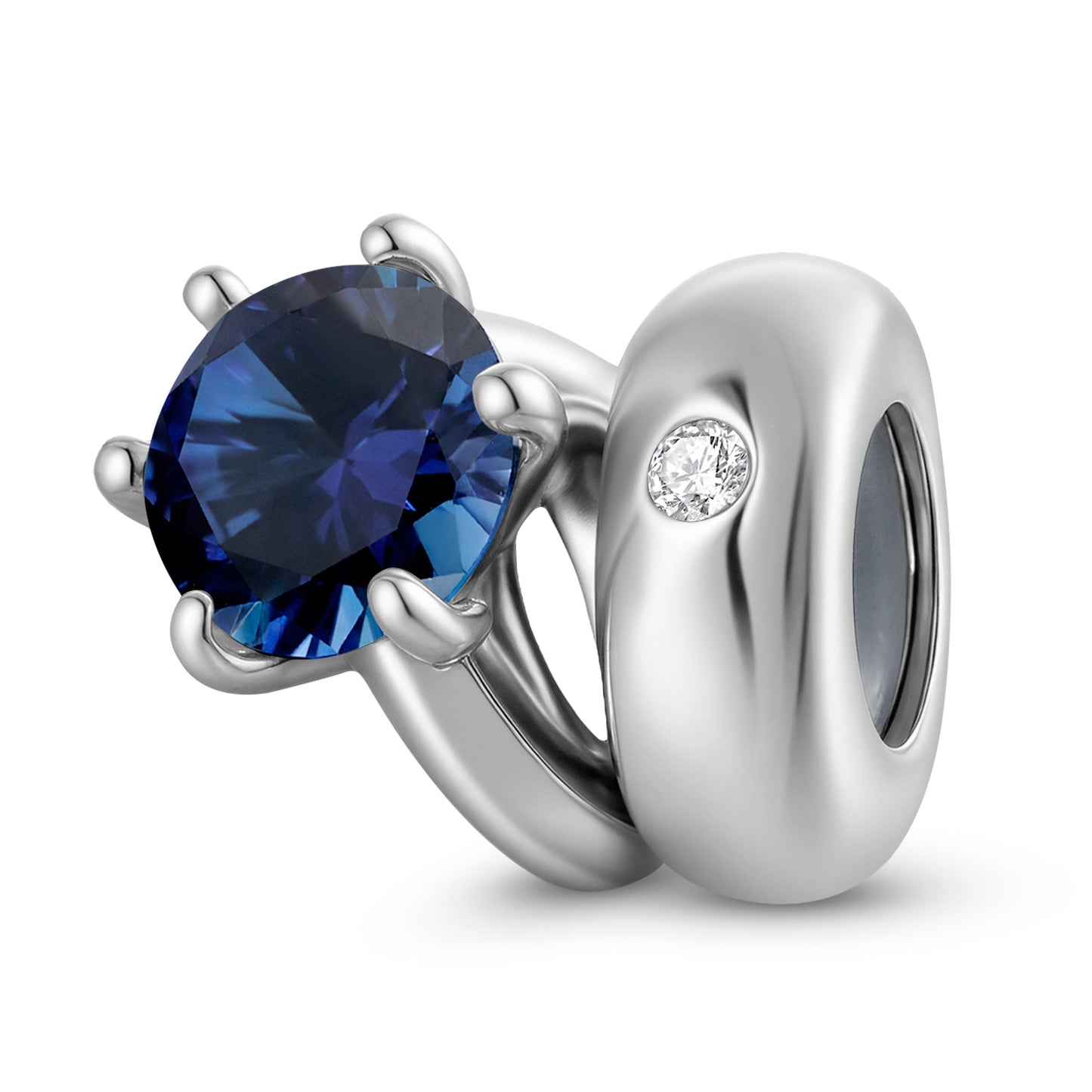 Planderful Jewelry Sterling Silver Beads Pendant December Birthstone DIY Jewelry