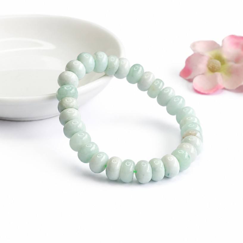 Jadeite Abacus Bead Beaded Bracelet