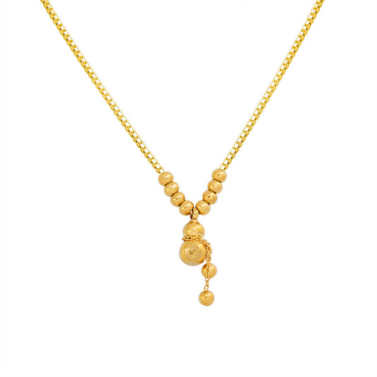 Enchanted Gourd Pendant Necklace - Exquisite 18K Gold-Plated Ethnic Jewelry