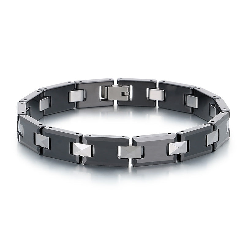 Planderful Tungsten Steel Bracelet For Men Cross Buckle