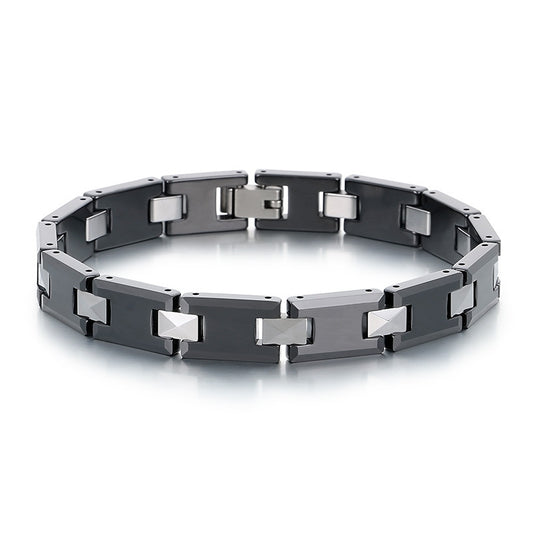 Planderful Tungsten Steel Bracelet For Men Cross Buckle