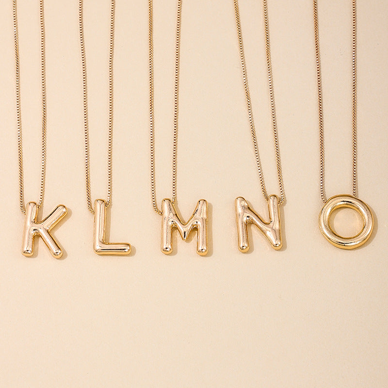 Versatile Vienna Verve Letter Pendant Necklace with Metal Chain