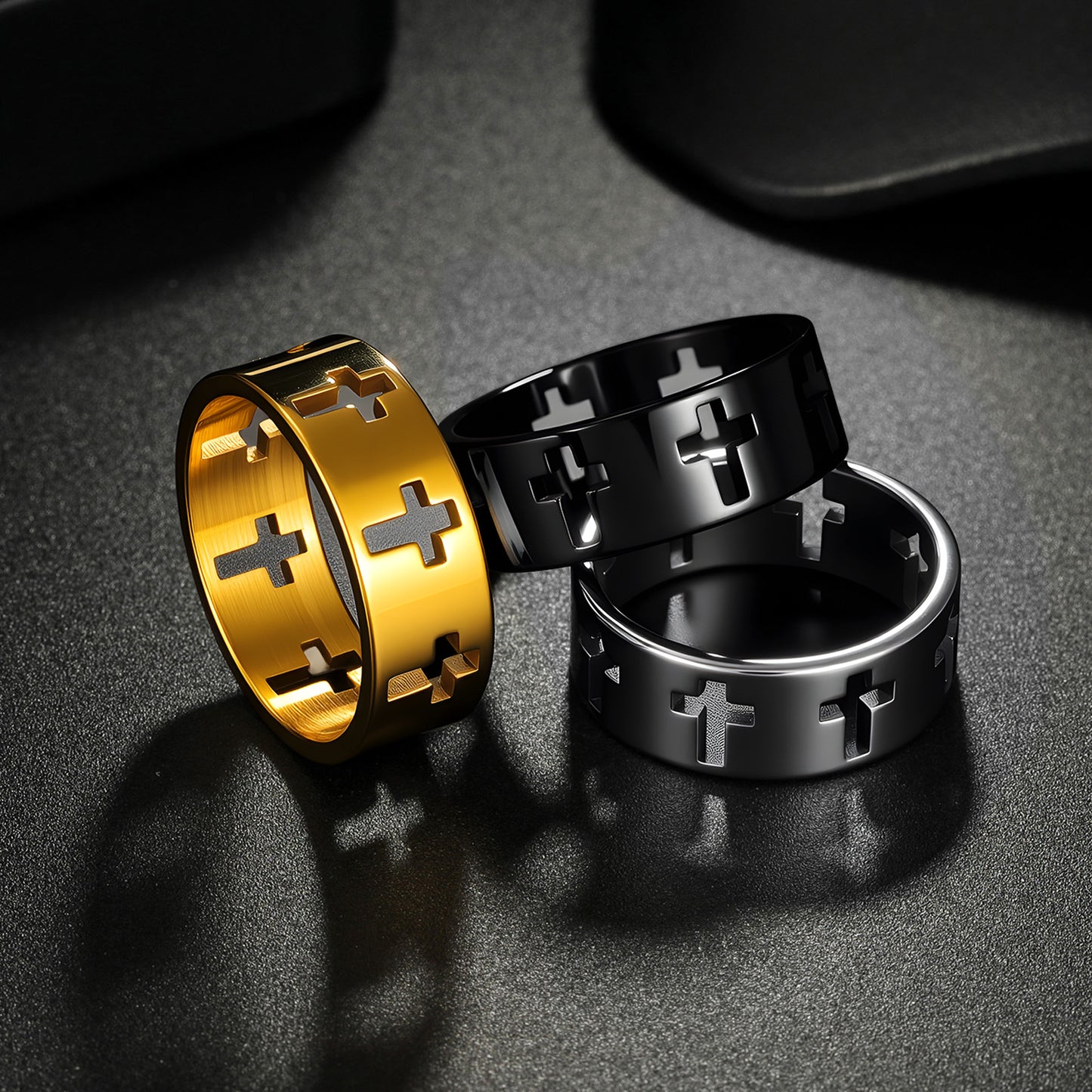 Planderful Everyday Genie Titanium Steel Cross Ring Unisex Fashion Jewelry For Men And Women Size 7 12