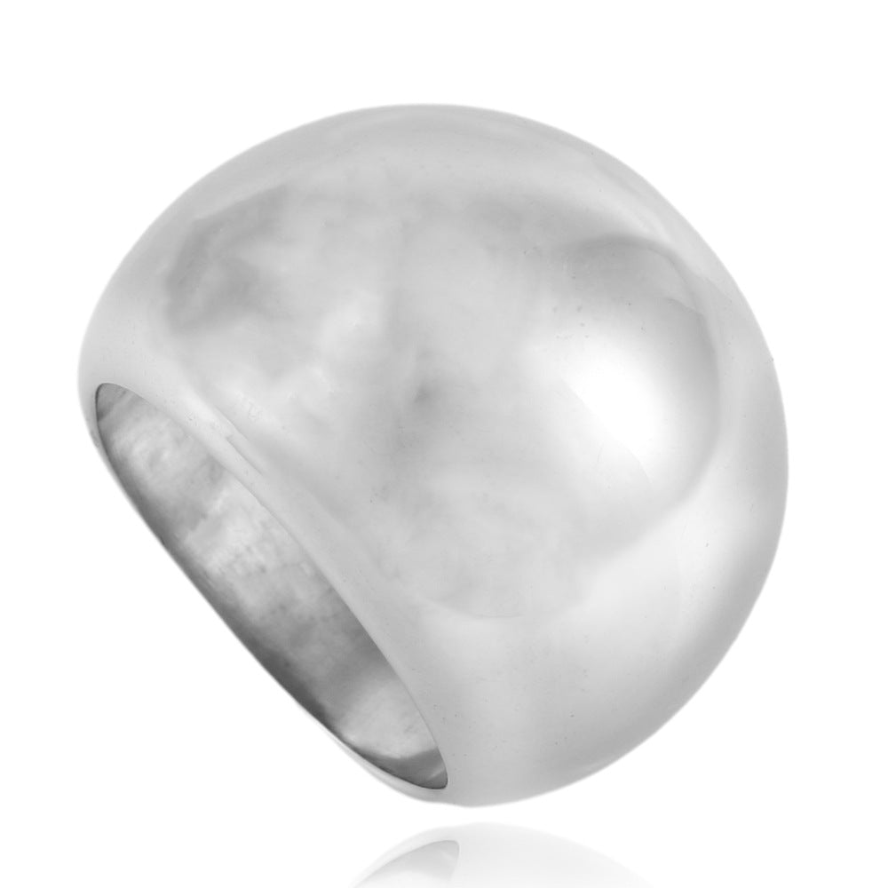 Trendy Titanium Steel Glossy Ball Rings for Men and Women - Versatile Fashion Statement