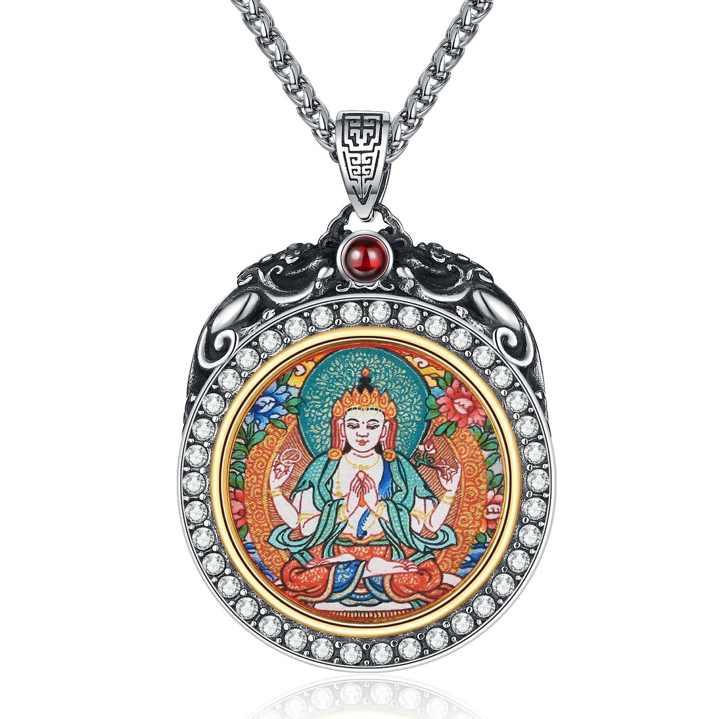 Stone Necklace – Elegant Zodiac Buddha Pendant