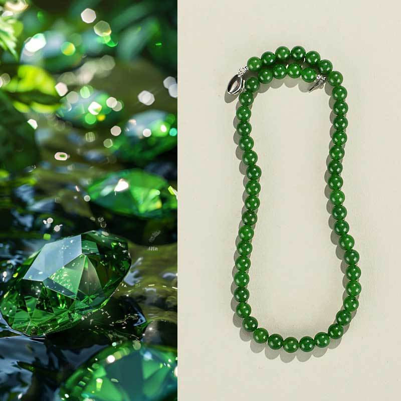 Chalcedony Round Bead Necklace