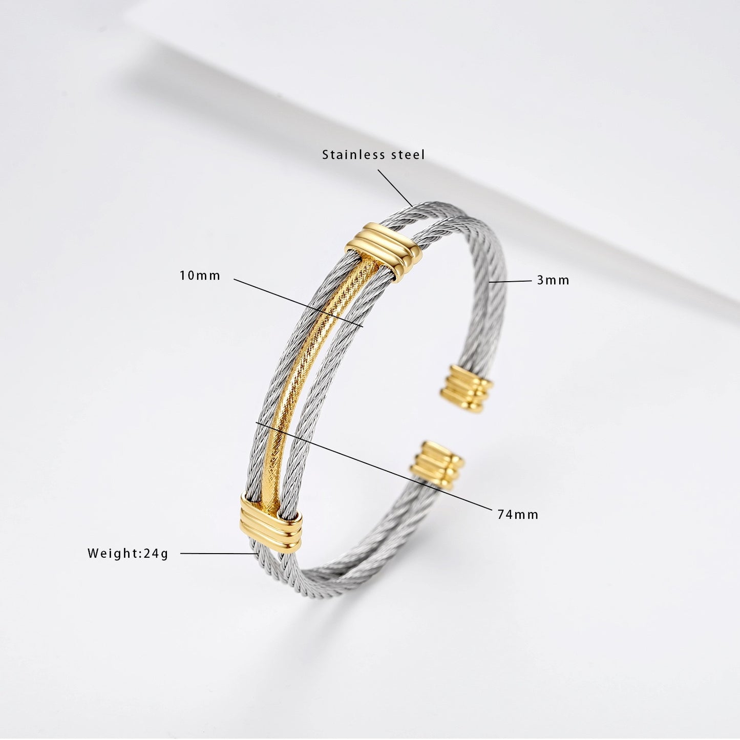 Planderful Everyday Genie 10MM Stainless Steel Braided Bracelet For Men And Women Unisex Durable Two Color Electroplated
