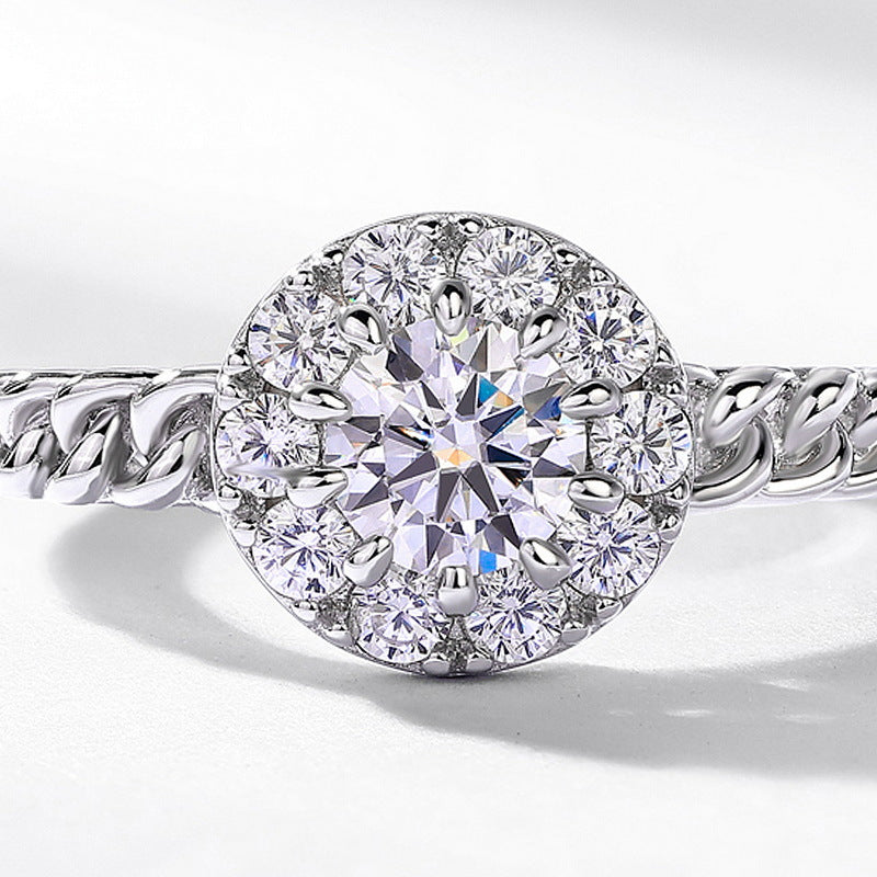 Planderful Classic Moissanite Sterling Silver Ring – 5 × 5 mm, 0.5 ct – Style 2