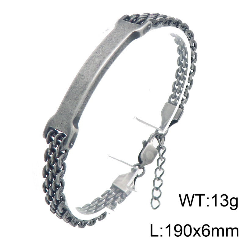 Smooth Curved Bar Mesh Chain Titanium Steel Bracelet Stainless Steel Extension Chain