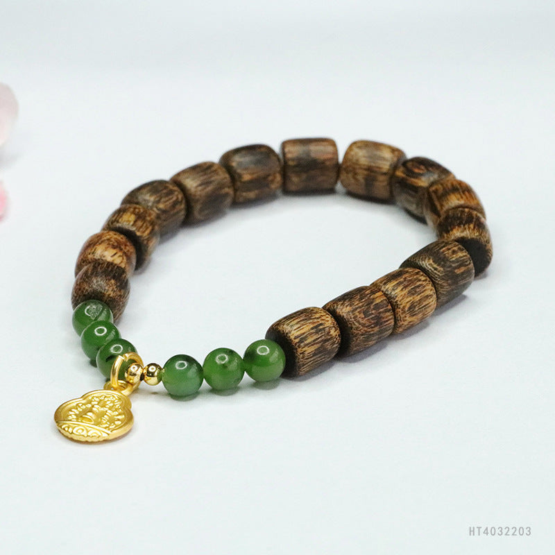Hetian Jasper & Agarwood Bead Bracelet