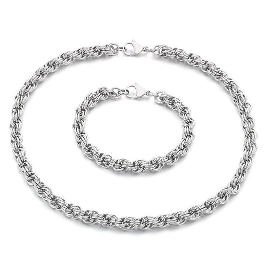 Mens Stainless Steel Twist Circle Necklace Jewelry Style