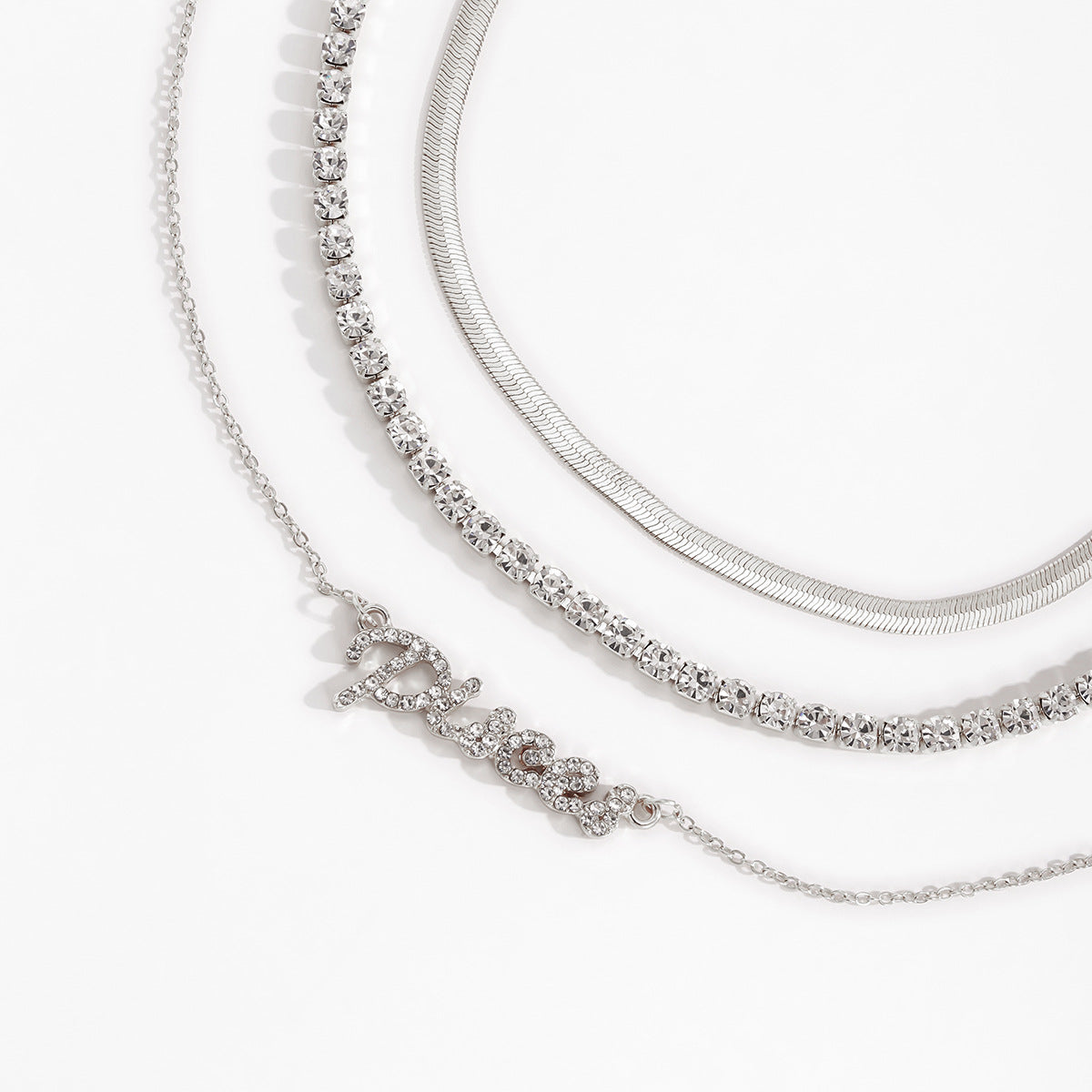 Planderful Vienna Verve Personalized Letter Zircon Necklace For Women Elegant Snake Chain Statement