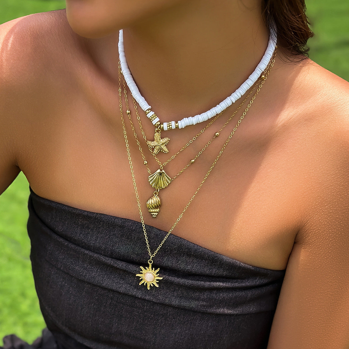 Ocean Breeze Multi-layer Starfish Shell Necklace