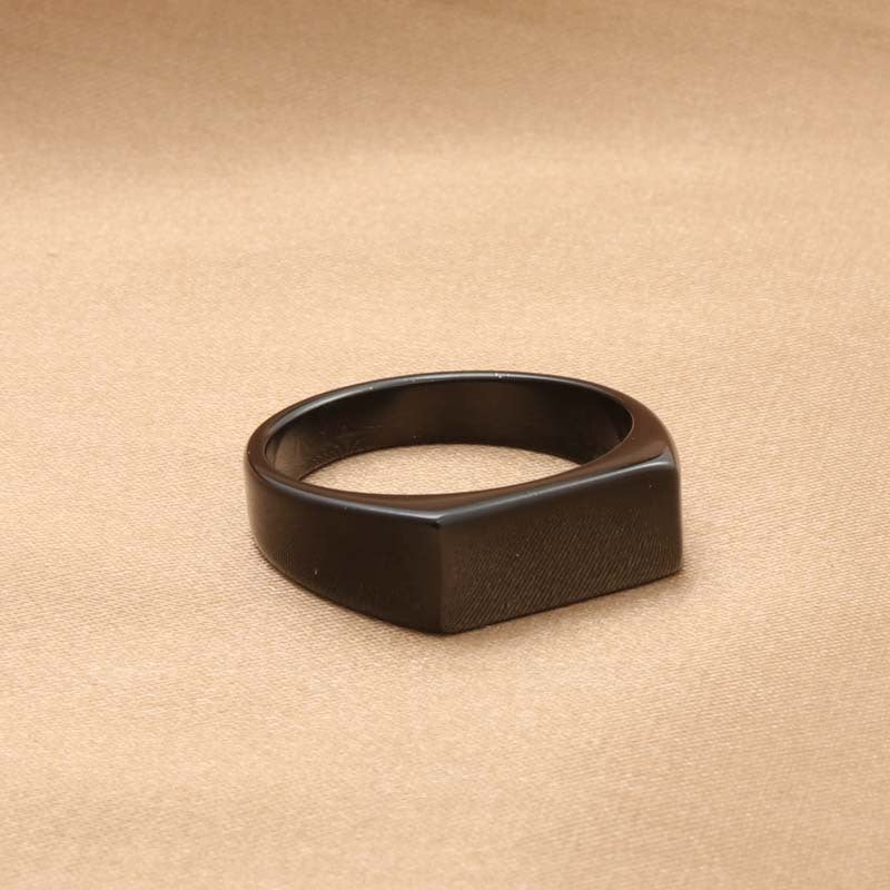 Titanium Steel Retro Rectangular Ring for Men - Trendy Stainless Steel Accessories Direct from Manufacturer