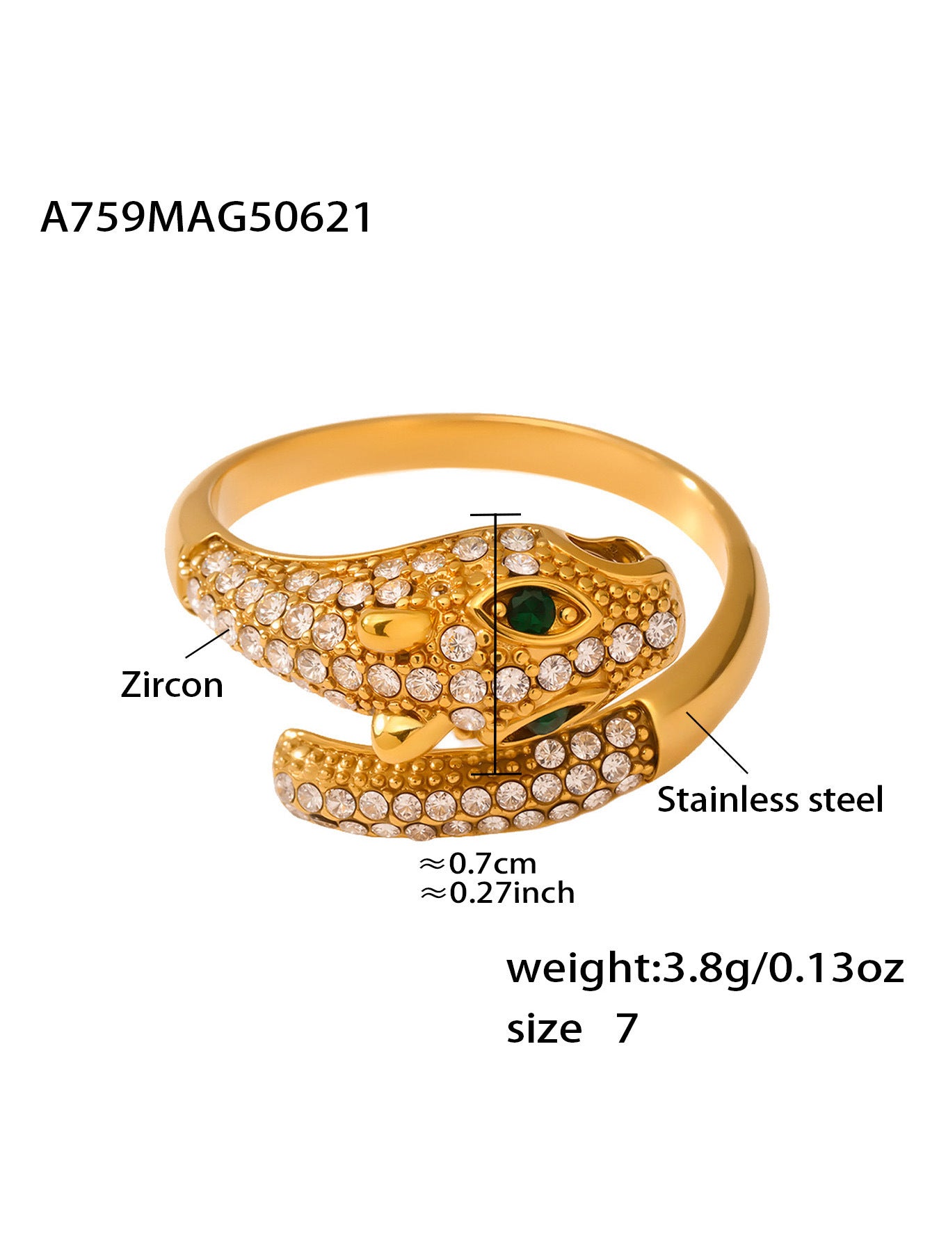 Planderful Ladybug Zircon Strawberry Ring Cute For Women