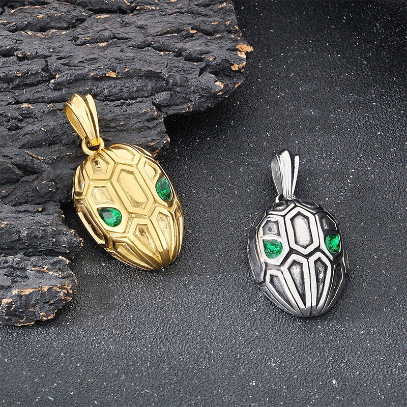 Planderful Zodiac Snake Pendant Vintage Stainless Steel Men