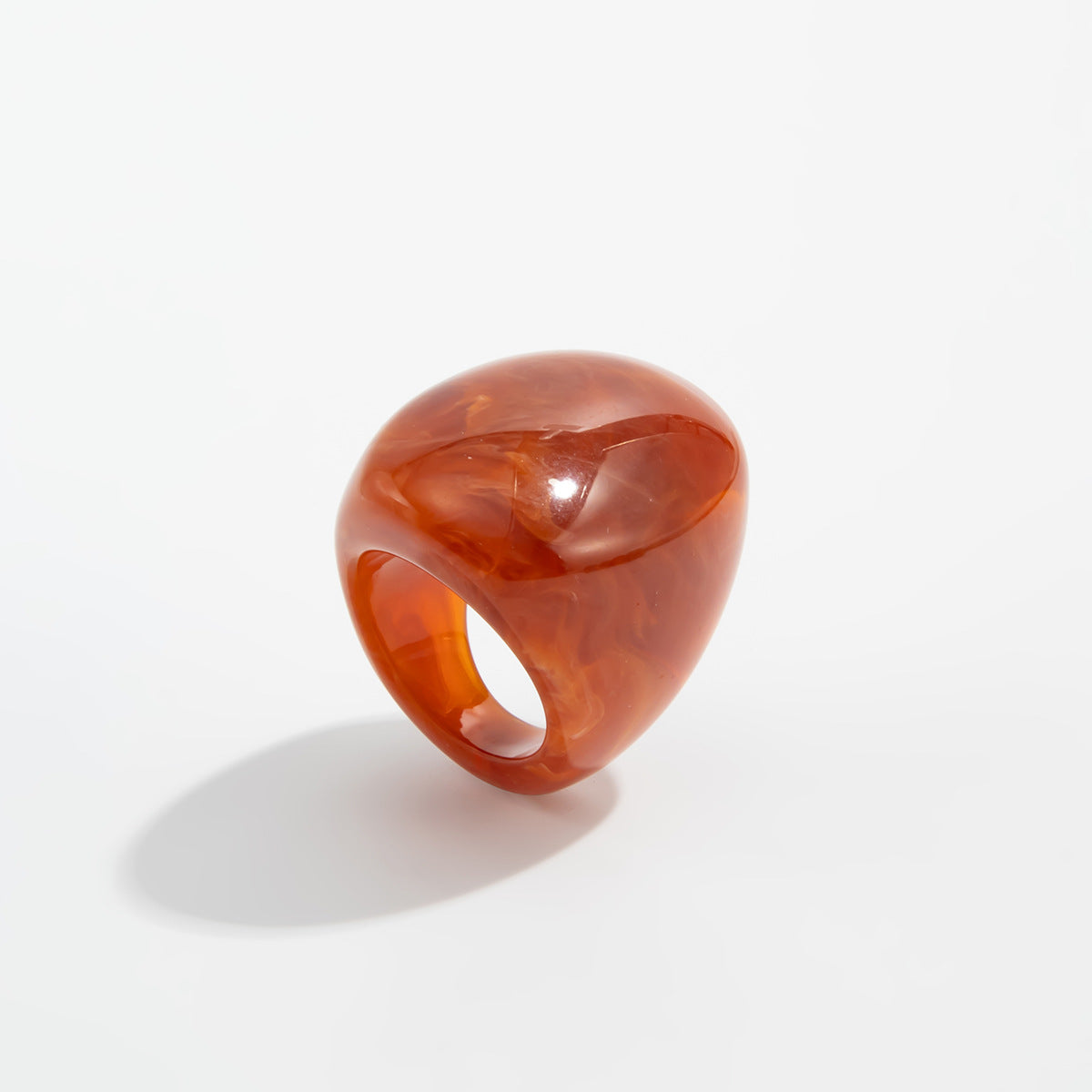 Planderful Collection Resin Ring Vienna Verve Bold Color Smudge Geometric Wide Statement Unisex Jewelry