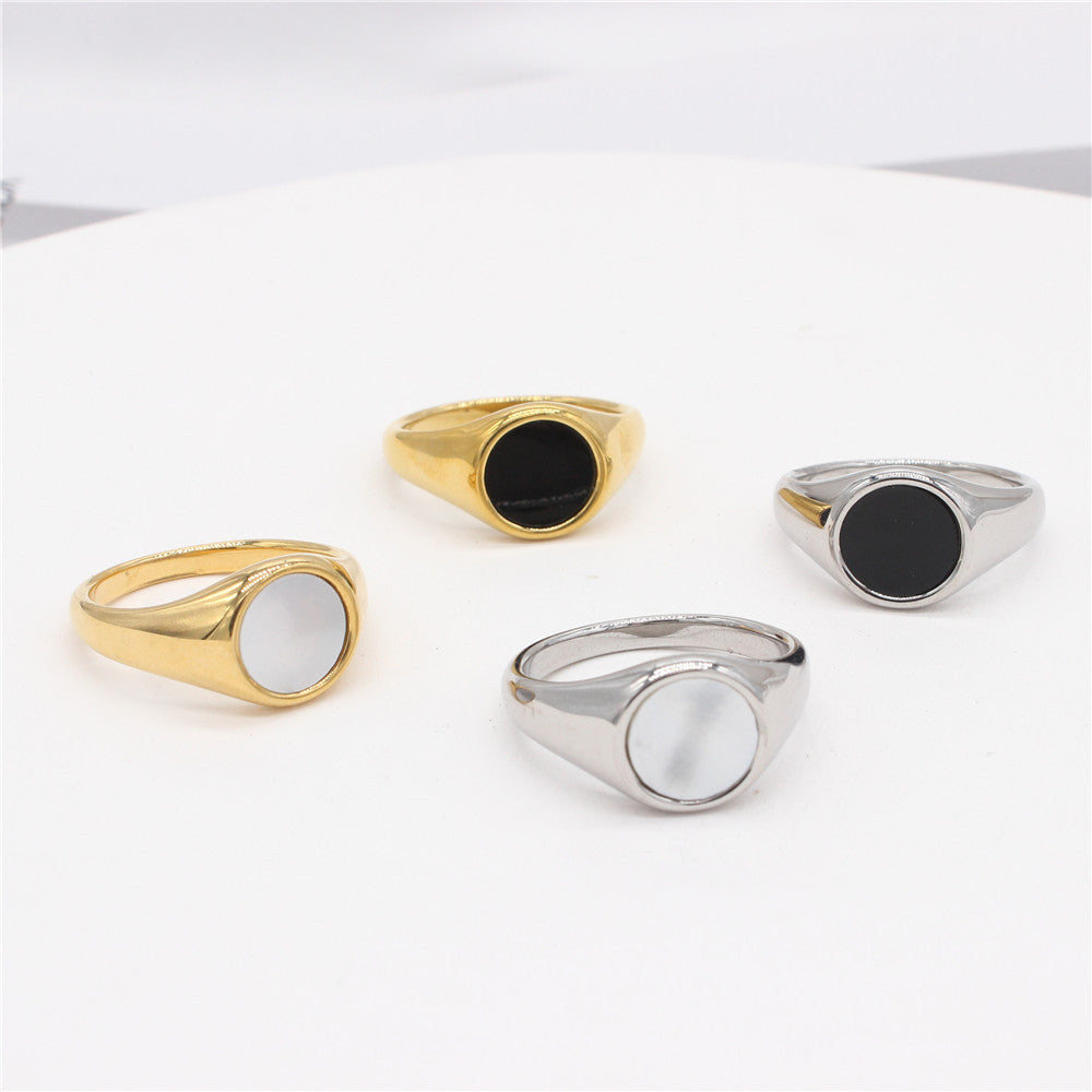 Planderful Everyday Genie Unisex Steel Ring Minimalist Design Durable Shield Sizes 7 To 12