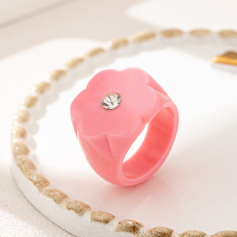 Versatile Vienna Verve Acrylic Flower Ring for Women