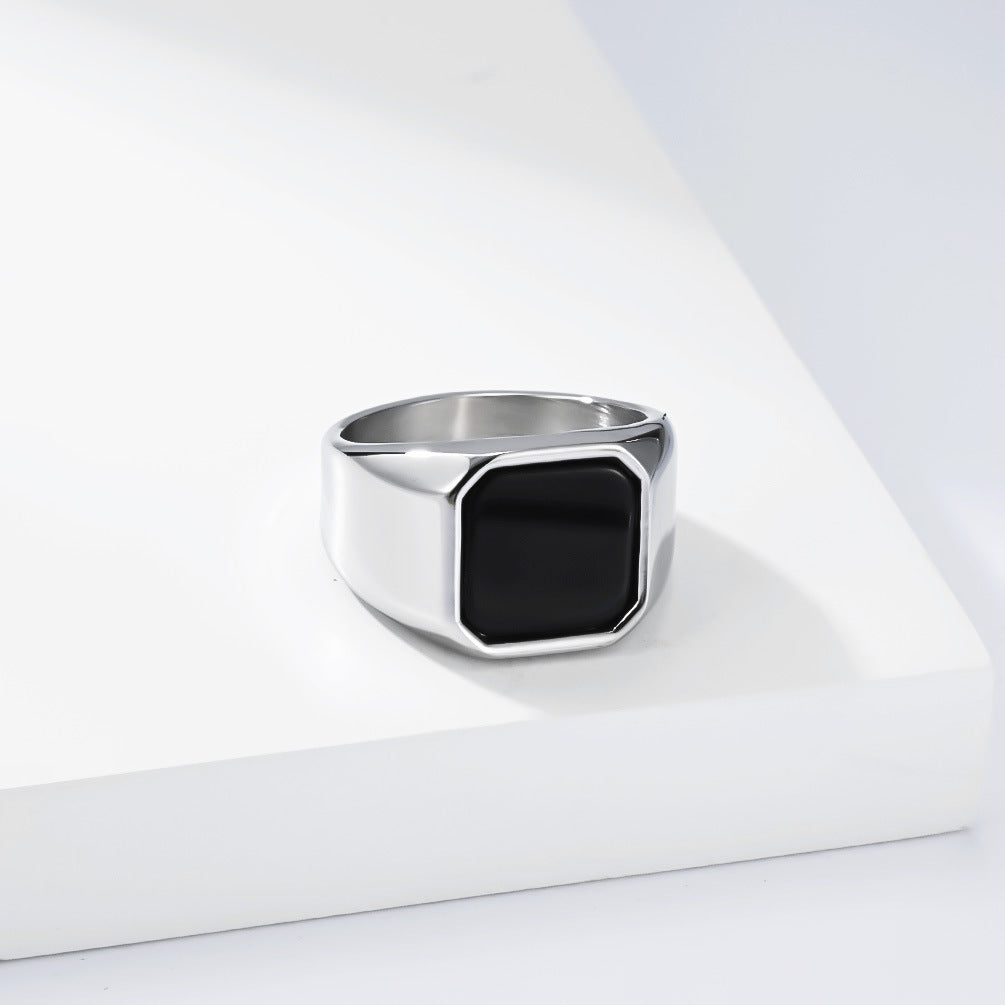 Unisex Titanium Steel Gemstone Ring By Planderful Everyday Genie For Fashion Forward Adults