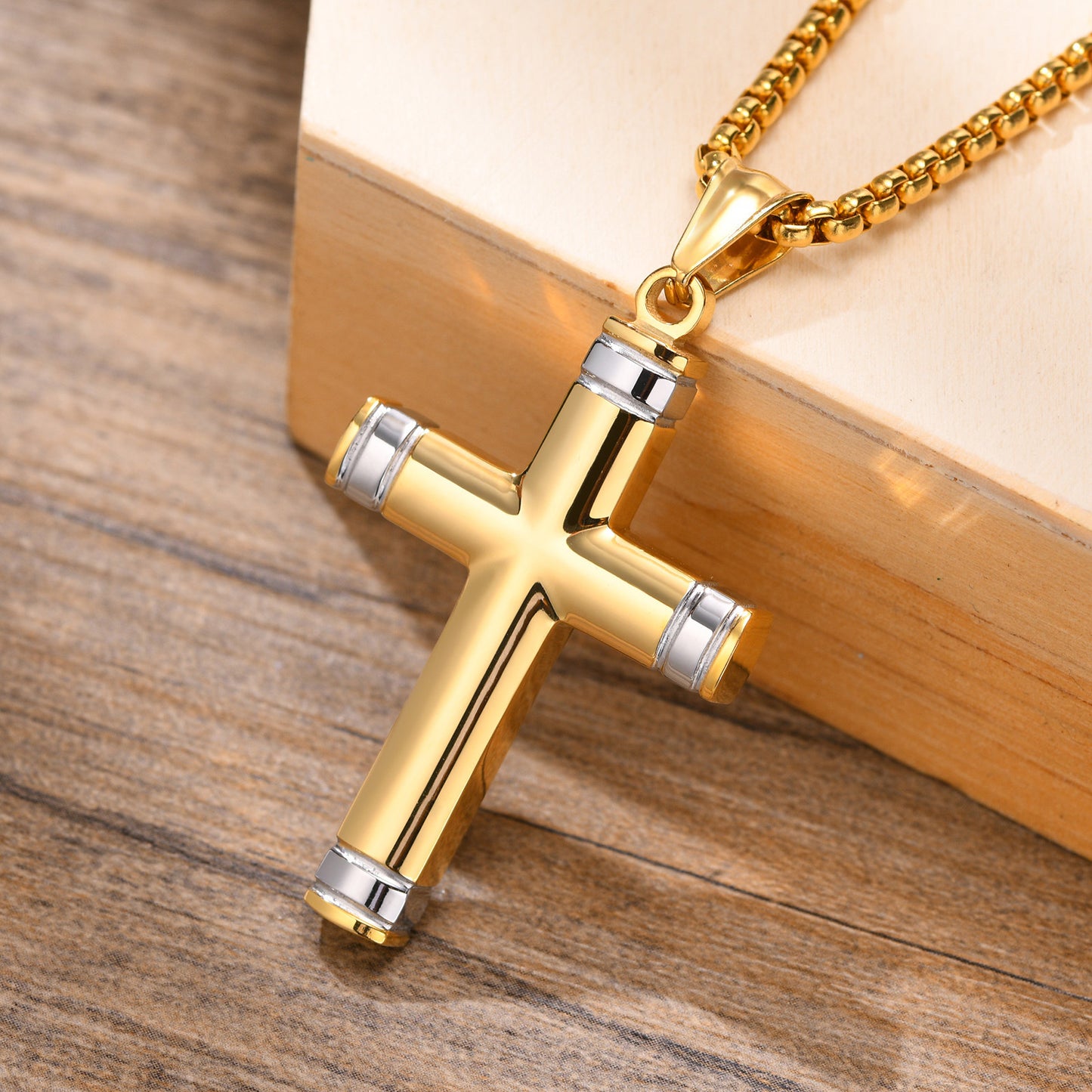 European And American Men's Fashion Titanium Steel Cross Pendant