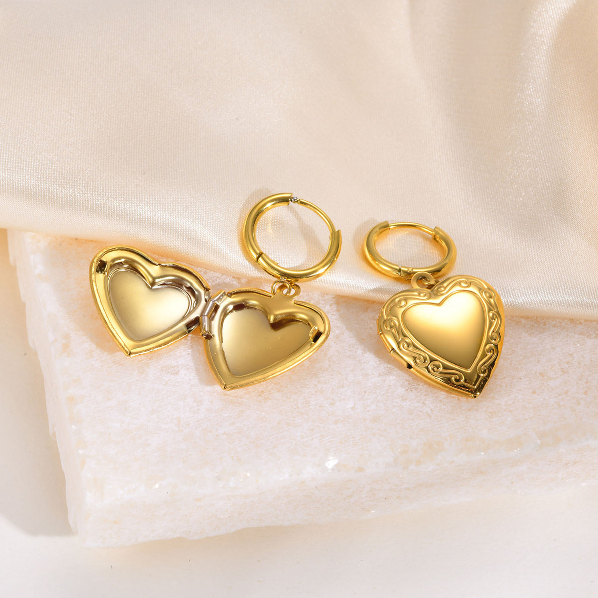Stainless Steel Heart Earrings