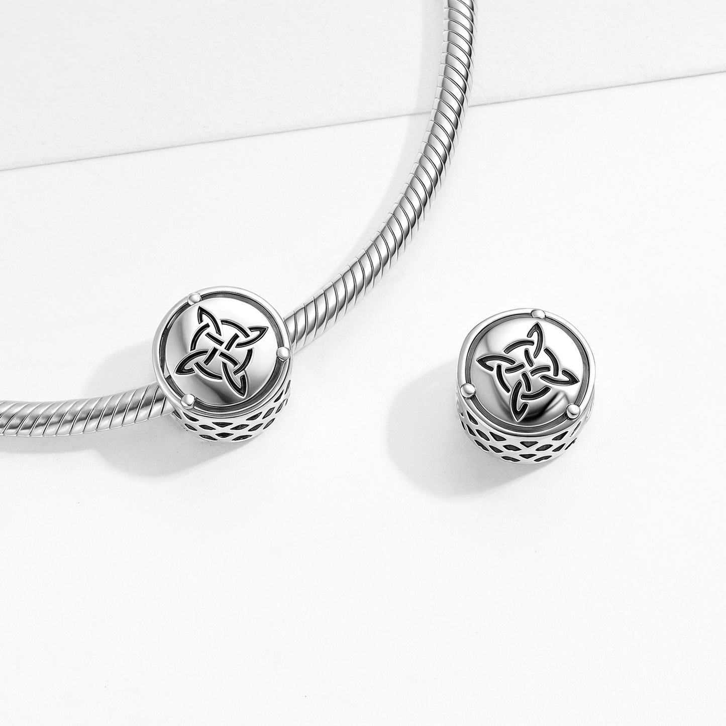 Planderful Jewelry Witchs Knot Sterling Silver Beaded Bracelet Pendant Elegant Gift