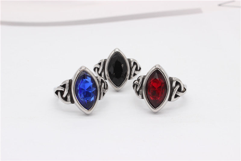 Viking Celtic Zircon Titanium Steel Ring For Unisex Protection Amulet Power By Planderful
