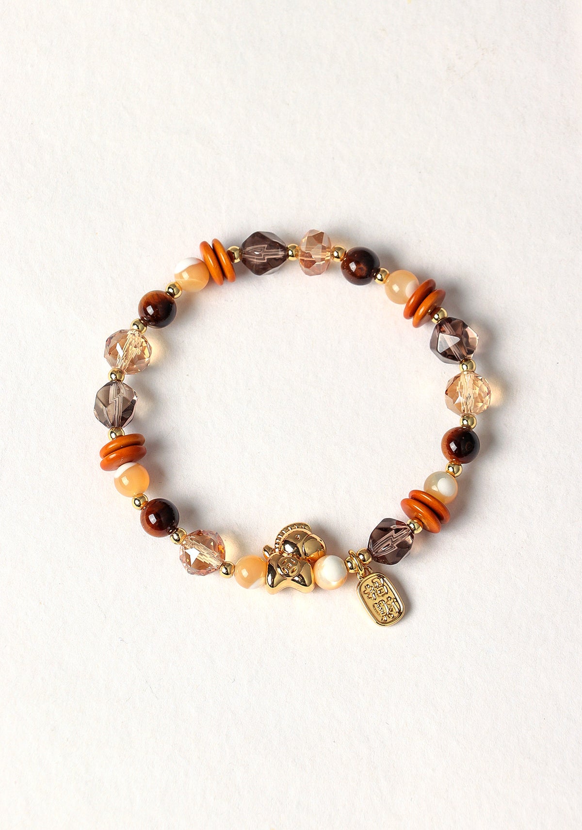 Tiger Eye & Pearl Horse-Year Bracelet