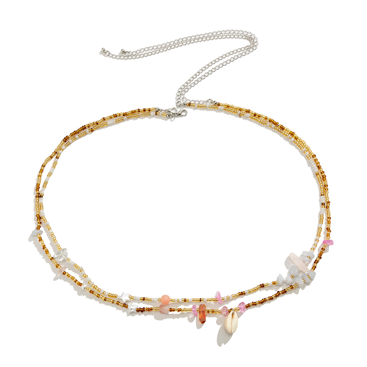 European and American Shell Beaded Multi Layered Body Chain with Stone Waist Chain for Women