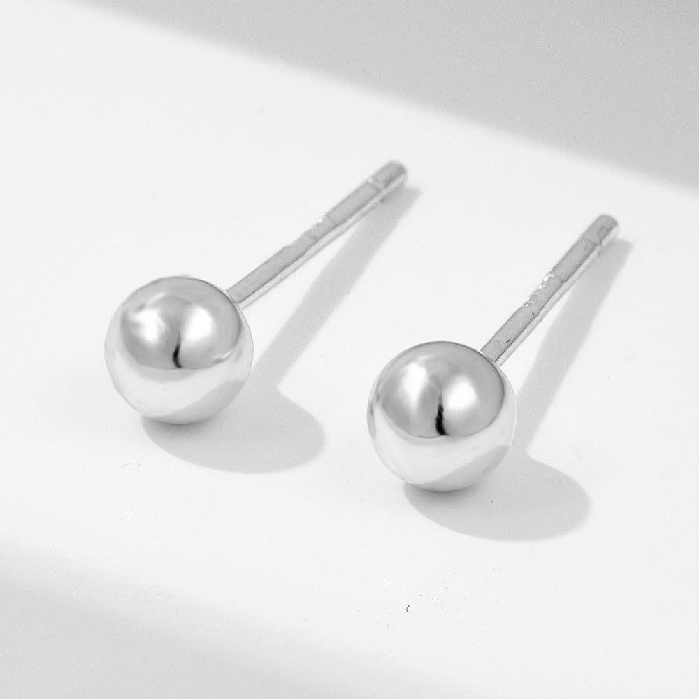 S925 Whole Body Sterling Silver Small Bead Stud Earrings