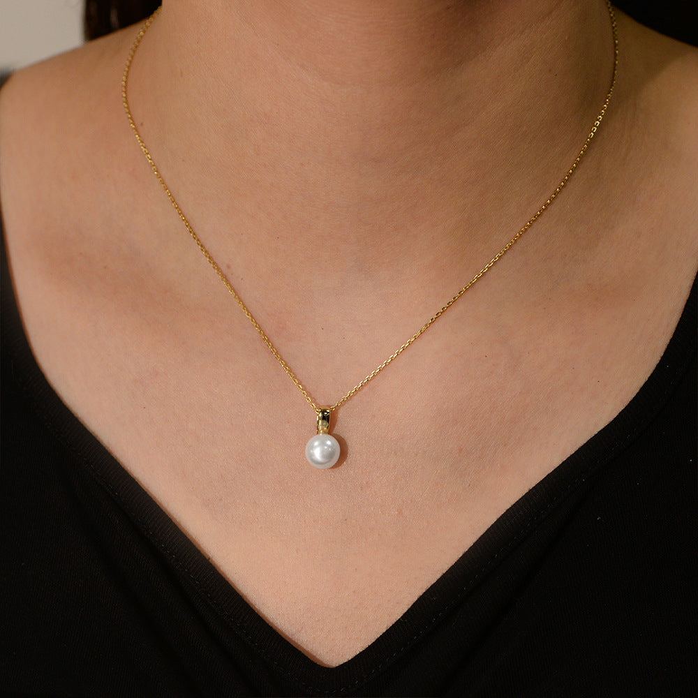 Planderful S925 Sterling Silver Freshwater Pearl Necklace For Women, Elegant Clavicle Pendant, Light Luxury Jewelry