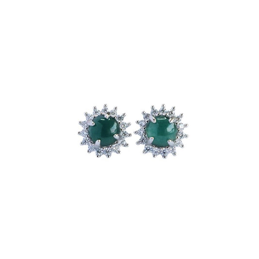 Blue-Water Jadeite Starlight Stud Earrings