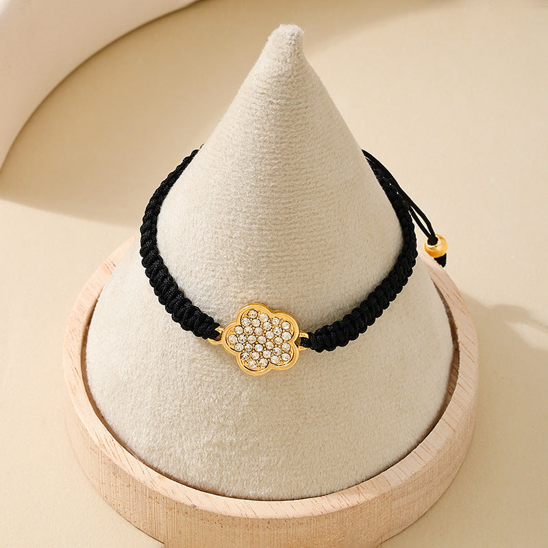 Fashionable Metal Five-Leaf Clover Bracelet Set by Planderful