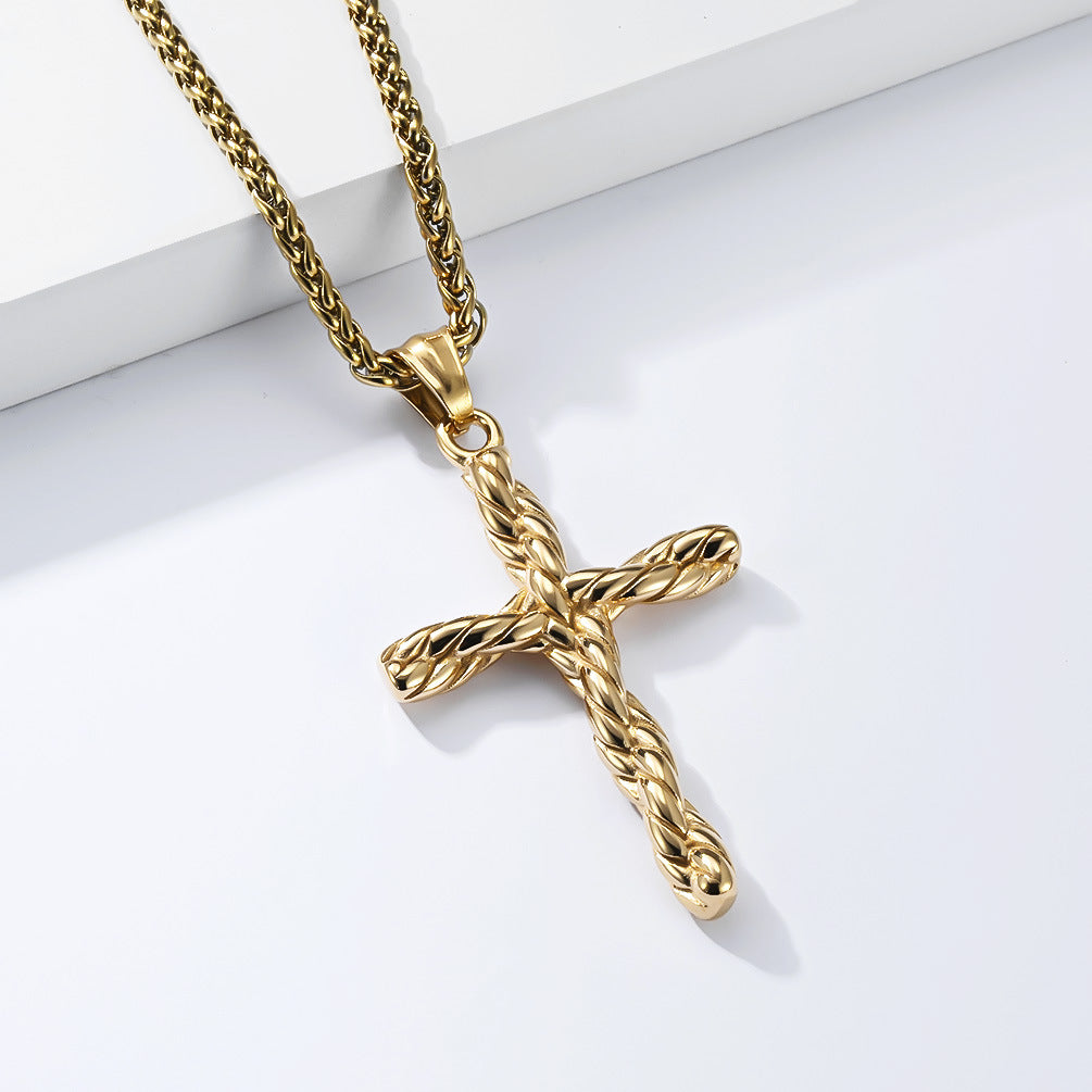 Steel Necklace – Vintage Cross Pendant for Everyday Style