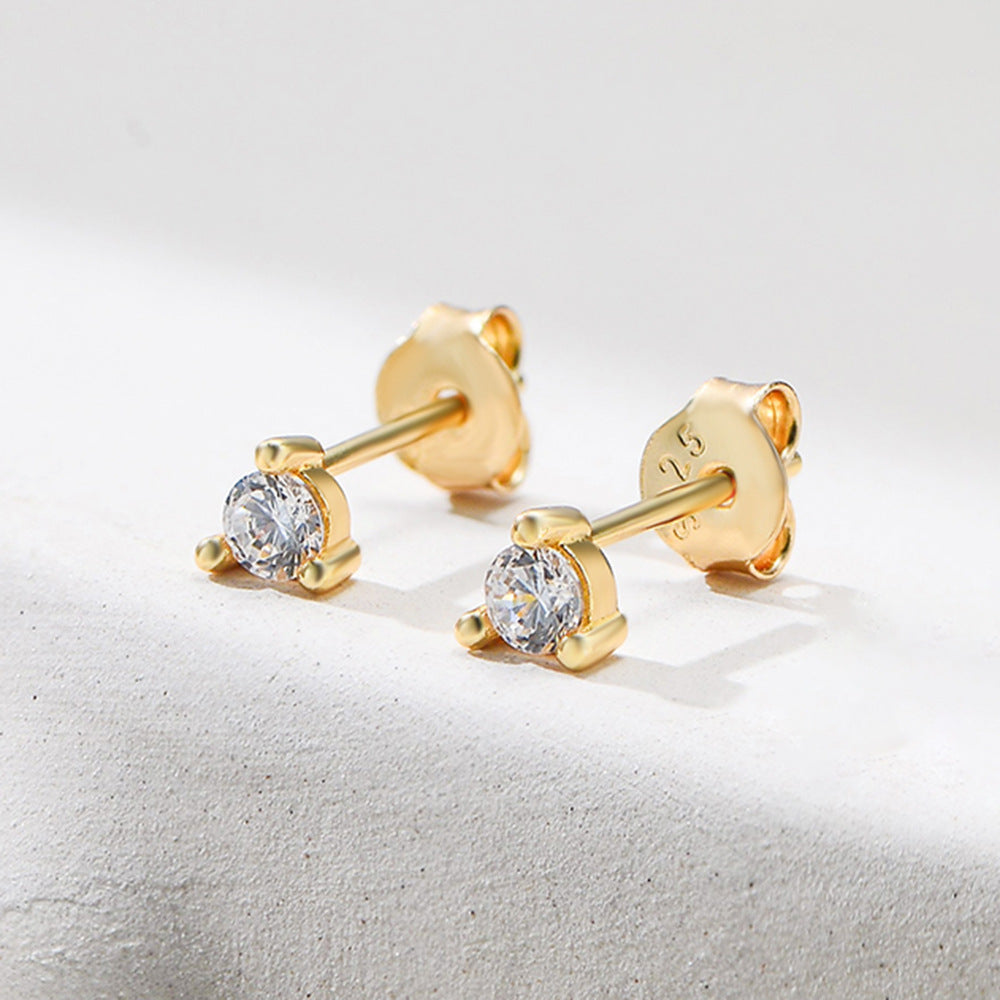 Planderful Sterling Silver Zircon Earrings For Women Everyday Wear Elegant Light Luxury Jewelry