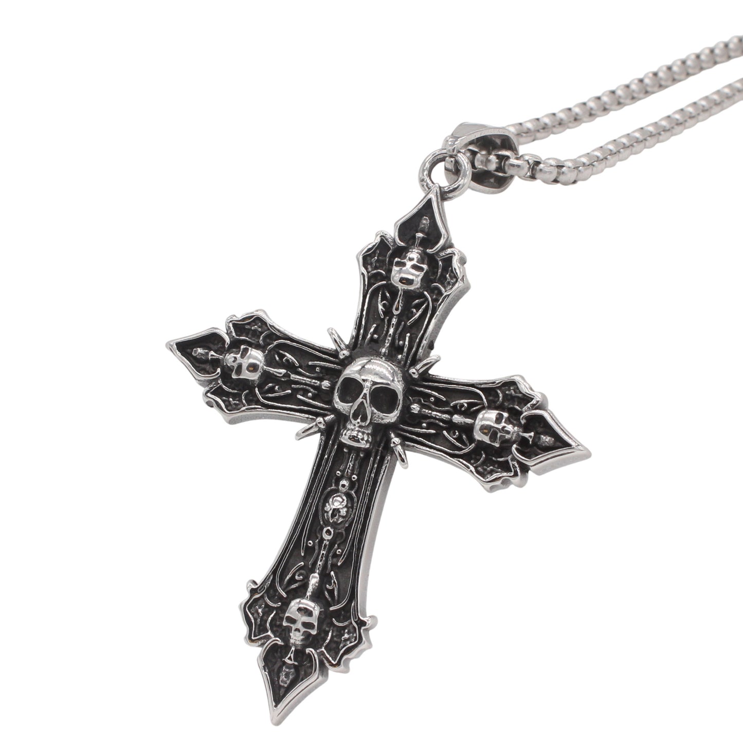 Skull Cross Titanium Pendant For Men And Women Unisex Jewelry By Planderful With Protection Statement
